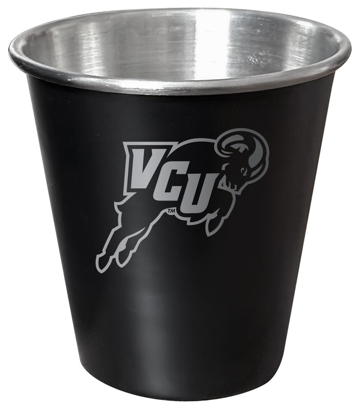 Virginia Commonwealth Engraved 2oz Tin Shot Glass Black Matte Coating Officially Licensed Collegiate Product Single
