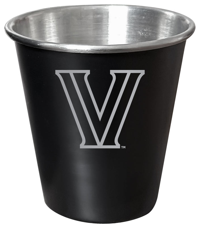 Villanova Wildcats Engraved 2oz Tin Shot Glass Black Matte Coating Officially Licensed Collegiate Product
