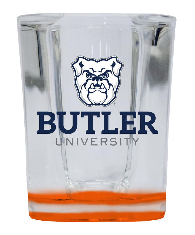 Butler Bulldogs 2 Ounce Shot Glass Square Orange Base Officially Licensed Collegiate Product 4-Pack