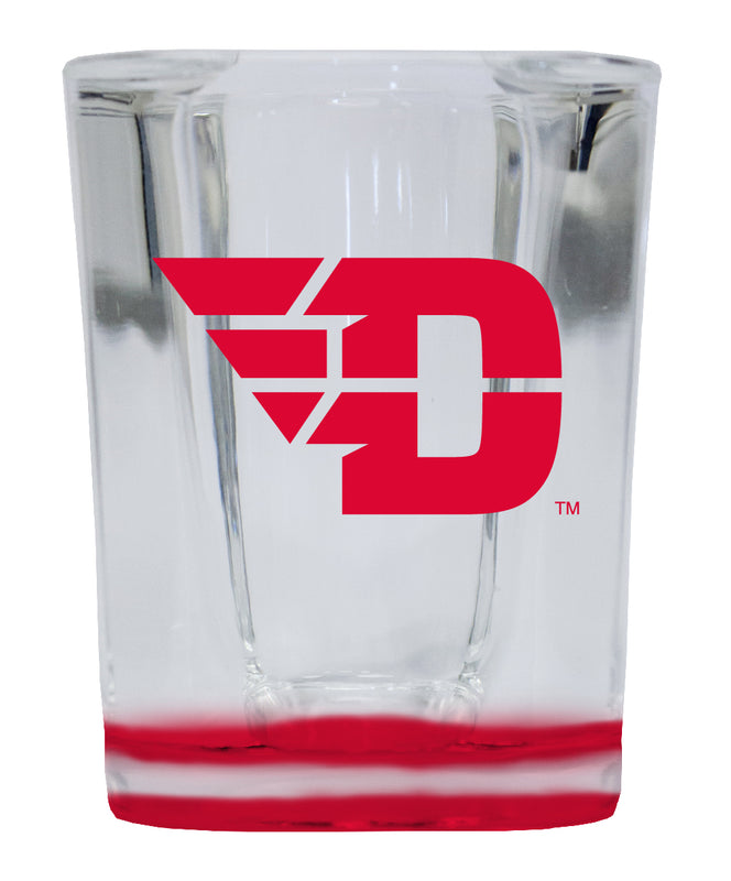 Dayton Flyers 2 Ounce Shot Glass Square Red Base Officially Licensed Collegiate Product 2-Pack