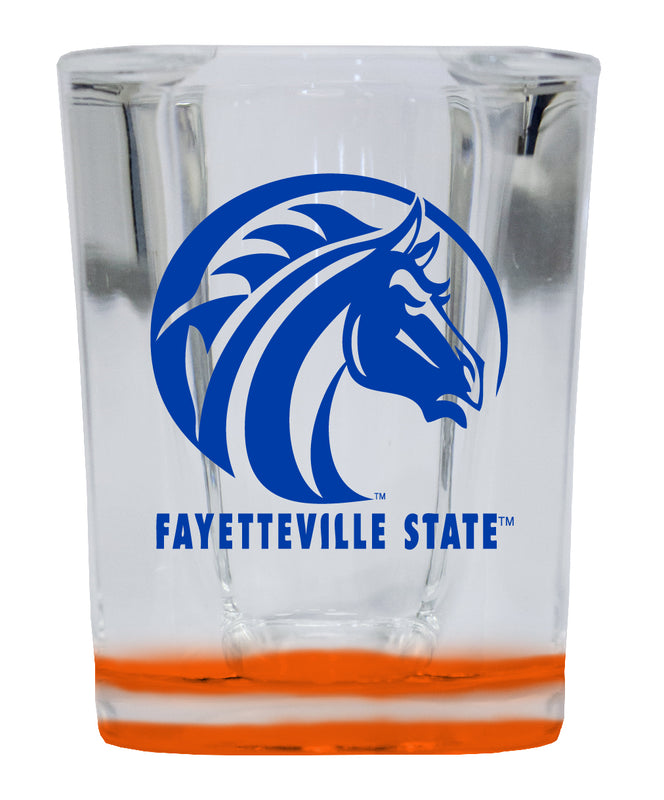 Fayetteville State University 2 Ounce Shot Glass Square Orange Base Officially Licensed Collegiate Product 2-Pack