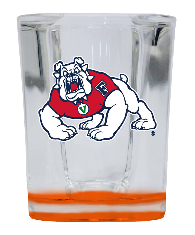 Fresno State Bulldogs 2 Ounce Shot Glass Square Orange Base Officially Licensed Collegiate Product 4-Pack