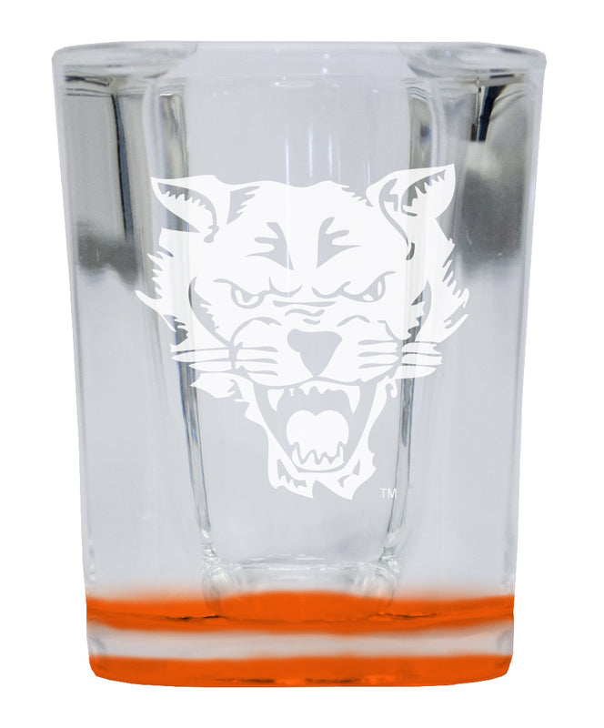 Fort Valley State University 2 Ounce Engraved Shot Glass Square Orange Base Officially Licensed Collegiate Product 2-Pack