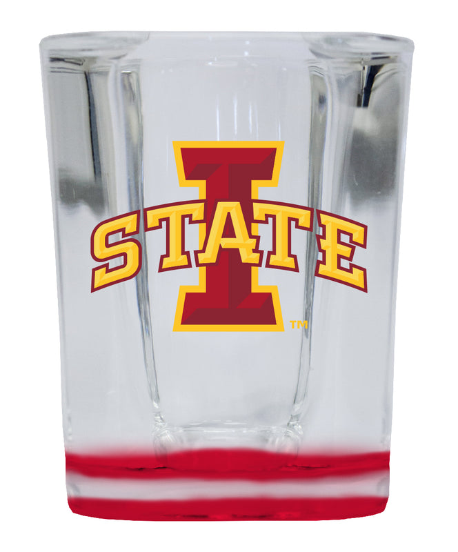 Iowa State Cyclones 2 Ounce Shot Glass Square Red Base Officially Licensed Collegiate Product 4-Pack