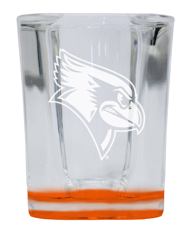 Illinois State Redbirds 2 Ounce Engraved Shot Glass Square Orange Base Officially Licensed Collegiate Product 2-Pack