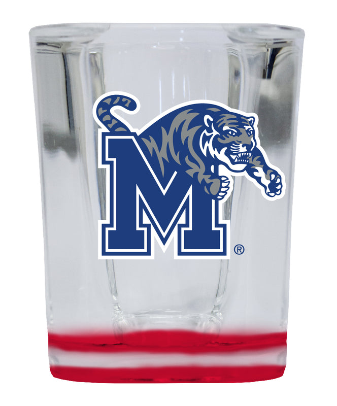 Memphis Tigers 2 Ounce Shot Glass Square Red Base Officially Licensed Collegiate Product 4-Pack