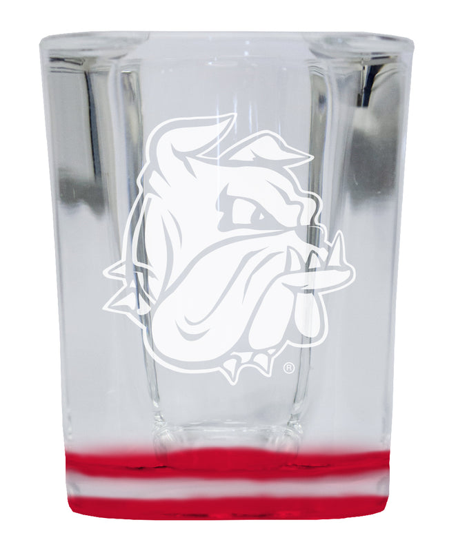 Minnesota Duluth Bulldogs 2 Ounce Engraved Shot Glass Square Red Base Officially Licensed Collegiate Product 2-Pack