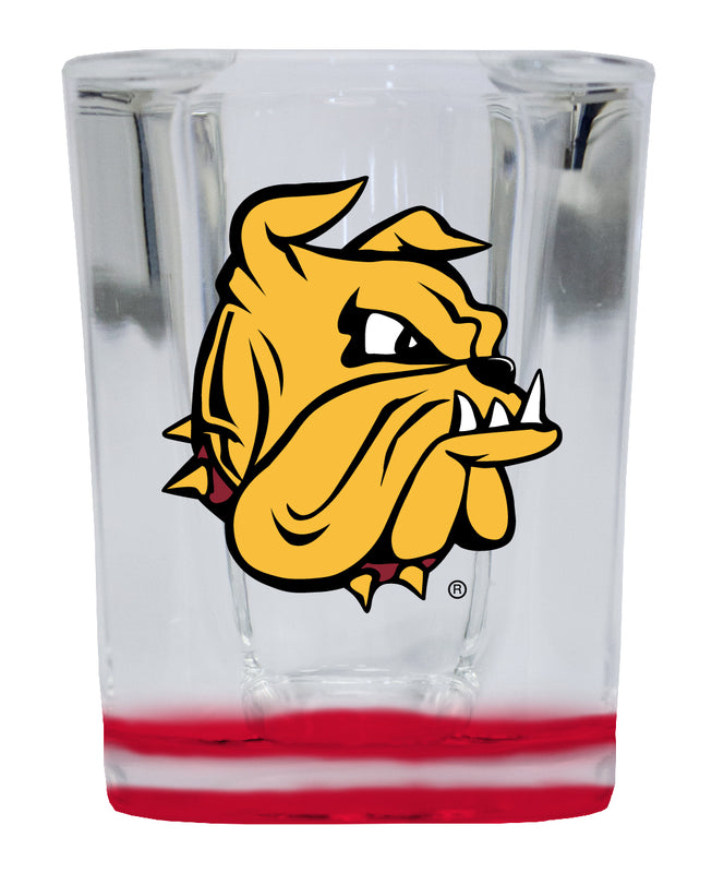 Minnesota Duluth Bulldogs 2 Ounce Shot Glass Square Red Base Officially Licensed Collegiate Product 4-Pack