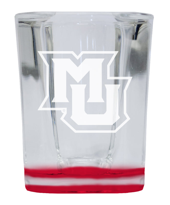 Marquette Golden Eagles 2 Ounce Engraved Shot Glass Square Red Base Officially Licensed Collegiate Product 4-Pack