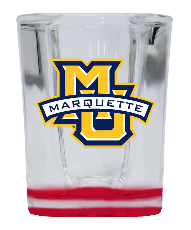 Marquette Golden Eagles 2 Ounce Shot Glass Square Red Base Officially Licensed Collegiate Product 4-Pack