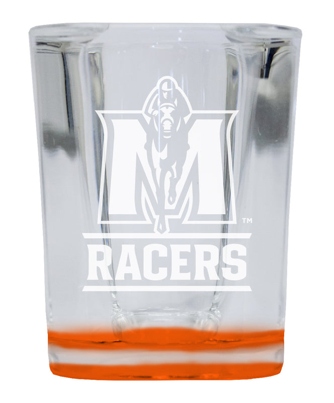Murray State University 2 Ounce Engraved Shot Glass Square Orange Base Officially Licensed Collegiate Product Single Unit