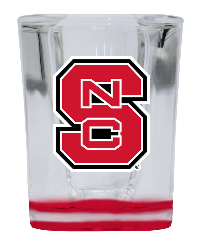 NC State Wolfpack 2 Ounce Shot Glass Square Red Base Officially Licensed Collegiate Product 4-Pack