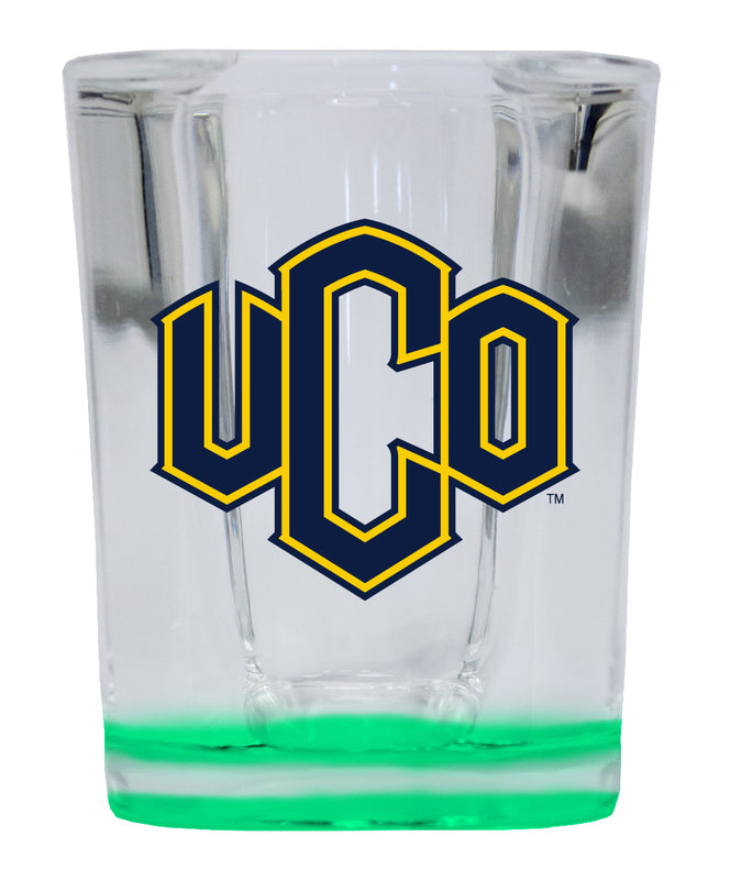 University of Central Oklahoma Bronchos 2 Ounce Shot Glass Square Green Base Officially Licensed Collegiate Product 2-Pack