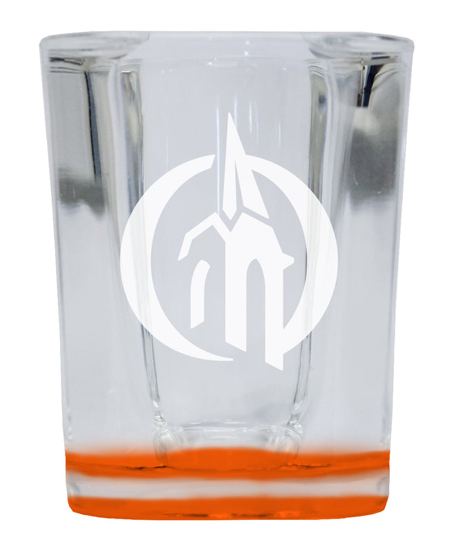 Otterbein University 2 Ounce Engraved Shot Glass Square Orange Base Officially Licensed Collegiate Product 2-Pack