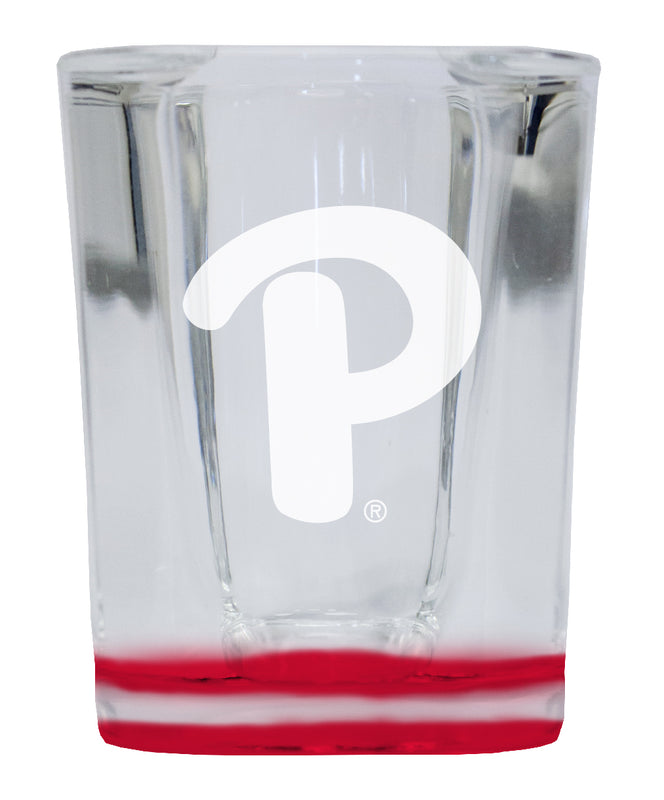 Pittsburgh Panthers 2 Ounce Engraved Shot Glass Square Red Base Officially Licensed Collegiate Product 4-Pack