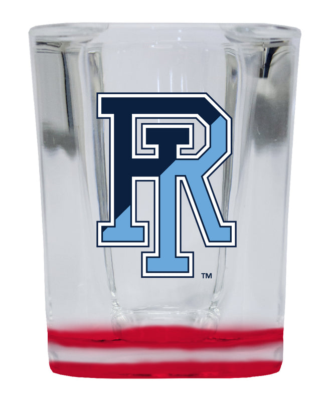 Rhode Island University 2 Ounce Shot Glass Square Red Base Officially Licensed Collegiate Product 2-Pack
