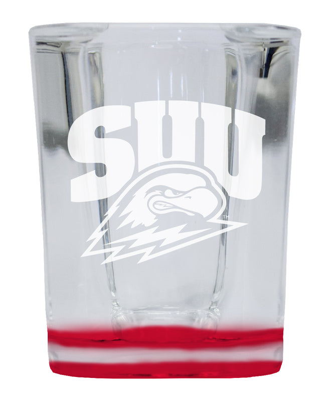 Southern Utah University 2 Ounce Engraved Shot Glass Square Red Base Officially Licensed Collegiate Product 4-Pack