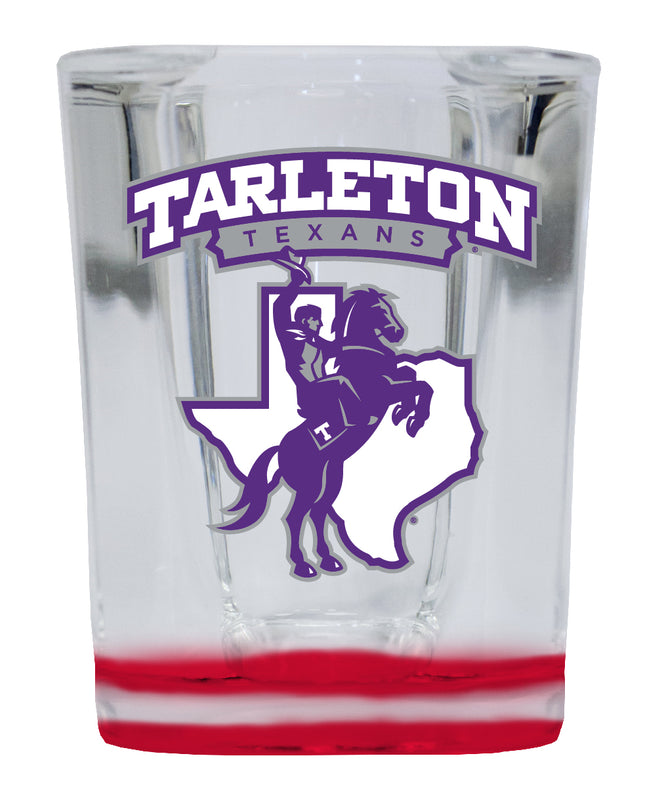 Tarleton State University 2 Ounce Shot Glass Square Red Base Officially Licensed Collegiate Product 4-Pack