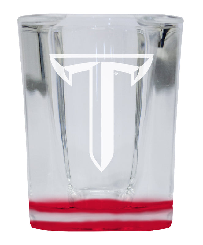Troy University 2 Ounce Engraved Shot Glass Square Red Base Officially Licensed Collegiate Product 4-Pack