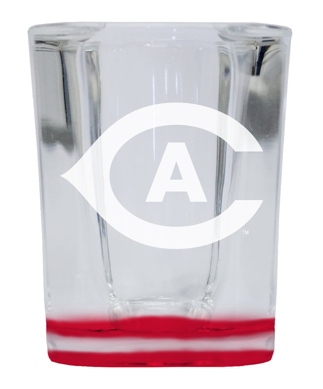 UC Davis Aggies 2 Ounce Engraved Shot Glass Square Red Base Officially Licensed Collegiate Product 4-Pack