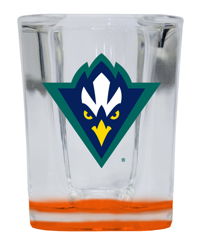 North Carolina Wilmington Seahawks 2 Ounce Shot Glass Square Orange Base Officially Licensed Collegiate Product Single