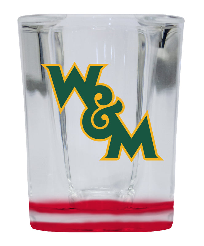 William and Mary 2 Ounce Shot Glass Square Red Base Officially Licensed Collegiate Product 4-Pack