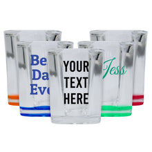 Load image into Gallery viewer, Customizable Square Shot Glass Personalized with Custom Text
