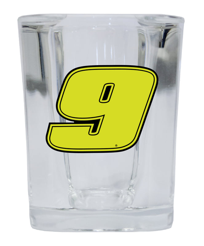 Hendrick Motorsports #9 Neon Nascar Offic. Licensed 2 oz Square Shot Glass
