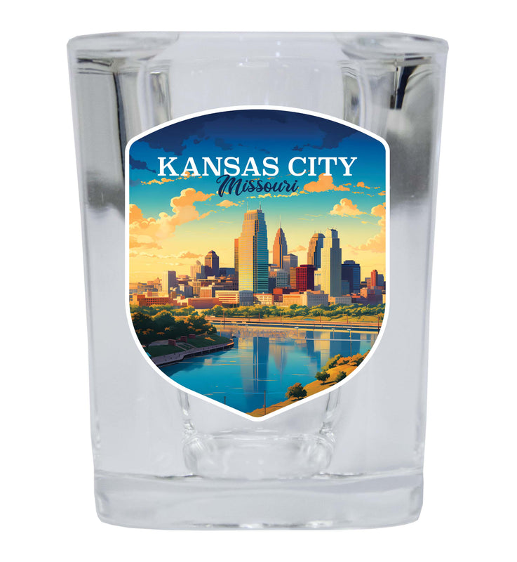 Kansas City Missouri Design A Souvenir 2 Ounce Shot Glass Square Single