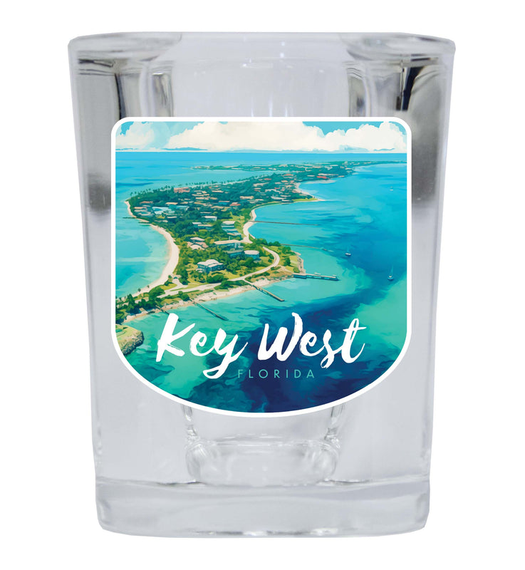 Key West Florida Design A Souvenir 2 Ounce Shot Glass Square 4-Pack