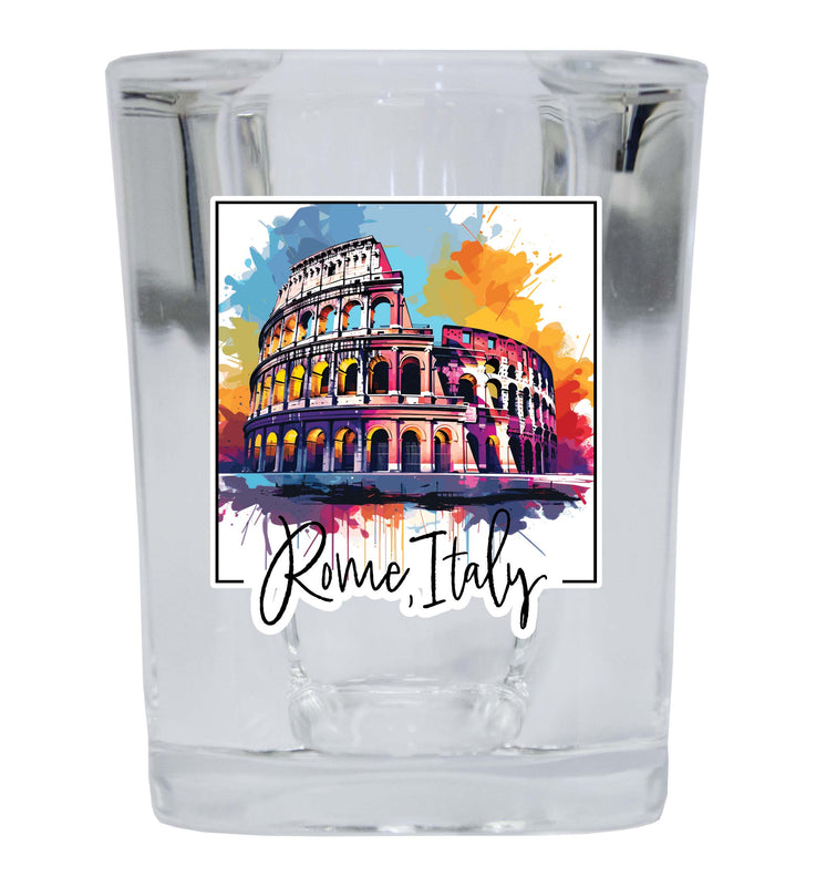 Rome Italy Design A Souvenir 2 Ounce Shot Glass Square 2-Pack