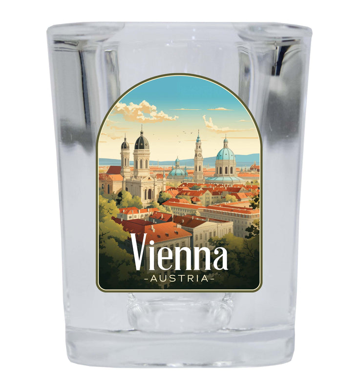 Vienna Austria Design A Souvenir 2 Ounce Shot Glass Square Single