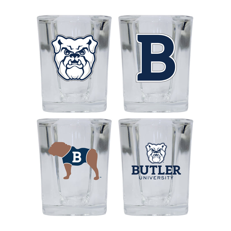 Butler Bulldogs Set of 4 Shot Glasses with School Design, Officially Licensed Glassware