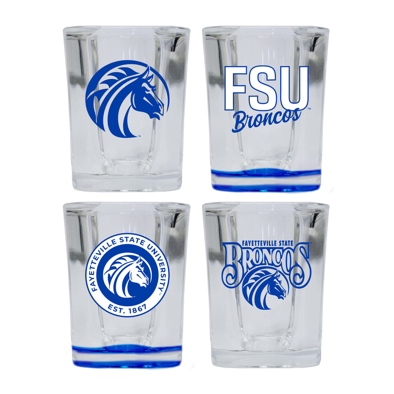 Fayetteville State University Set of 4 Shot Glasses with School Design, Officially Licensed Glassware