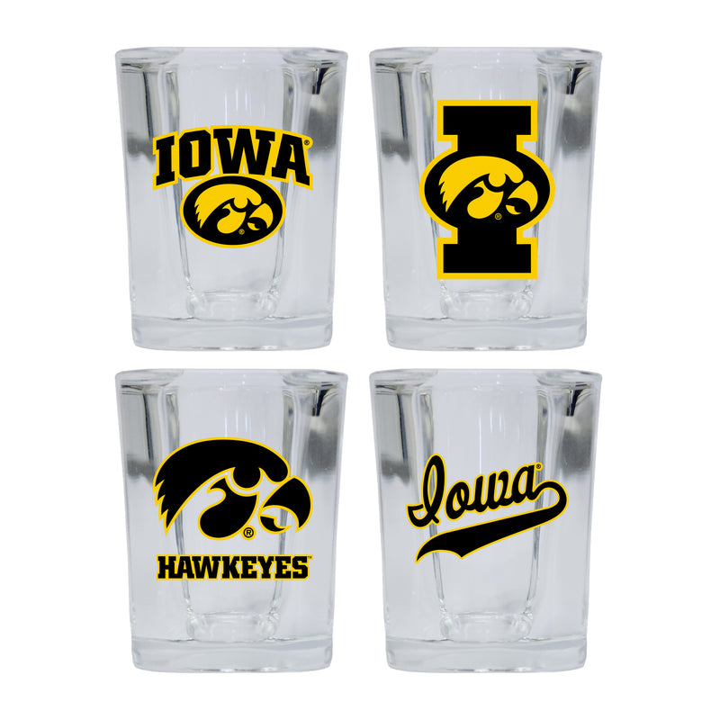 Iowa Hawkeyes Set of 4 Shot Glasses with School Design, Officially Licensed Glassware