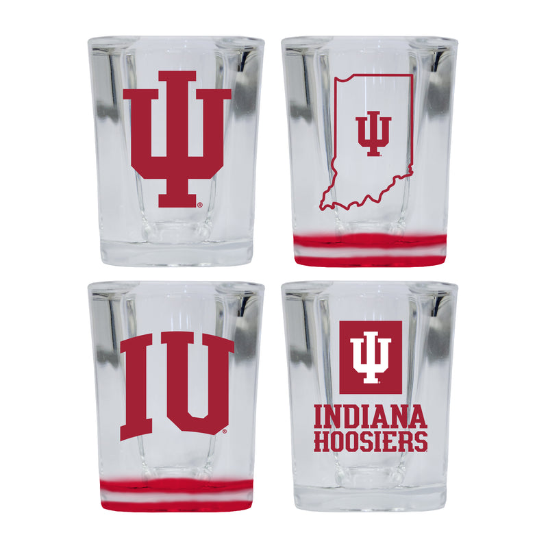 Indiana Hoosiers Set of 4 Shot Glasses with School Design, Officially Licensed Glassware