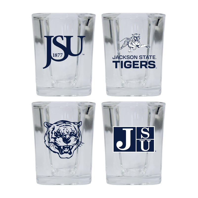 Jackson State University Set of 4 Shot Glasses with School Design, Officially Licensed Glassware