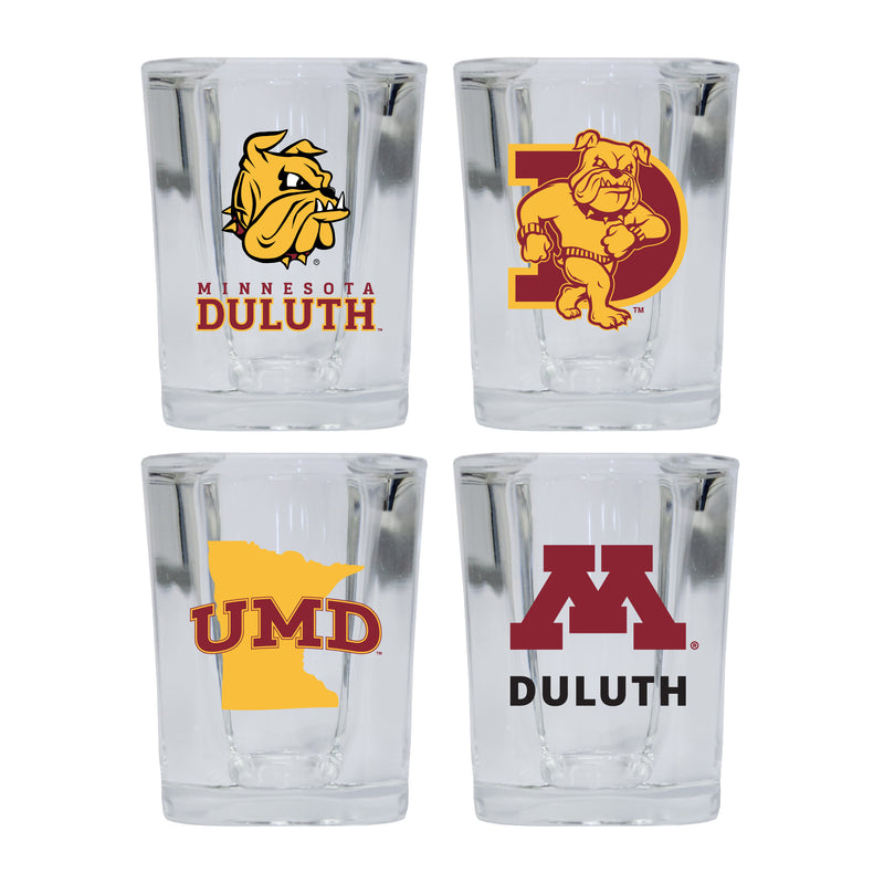 Minnesota Duluth Bulldogs Set of 4 Shot Glasses with School Design, Officially Licensed Glassware