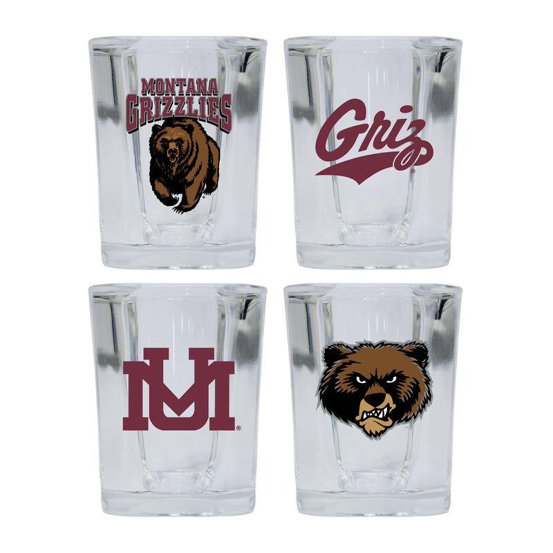 Montana University Set of 4 Shot Glasses with School Design, Officially Licensed Glassware