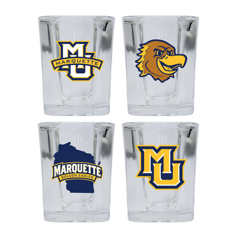 Marquette Golden Eagles Set of 4 Shot Glasses with School Design, Officially Licensed Glassware