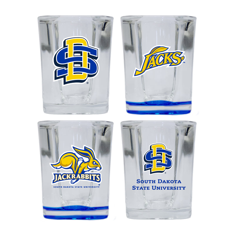 South Dakota State Jackrabbits Set of 4 Shot Glasses with School Design, Officially Licensed Glassware