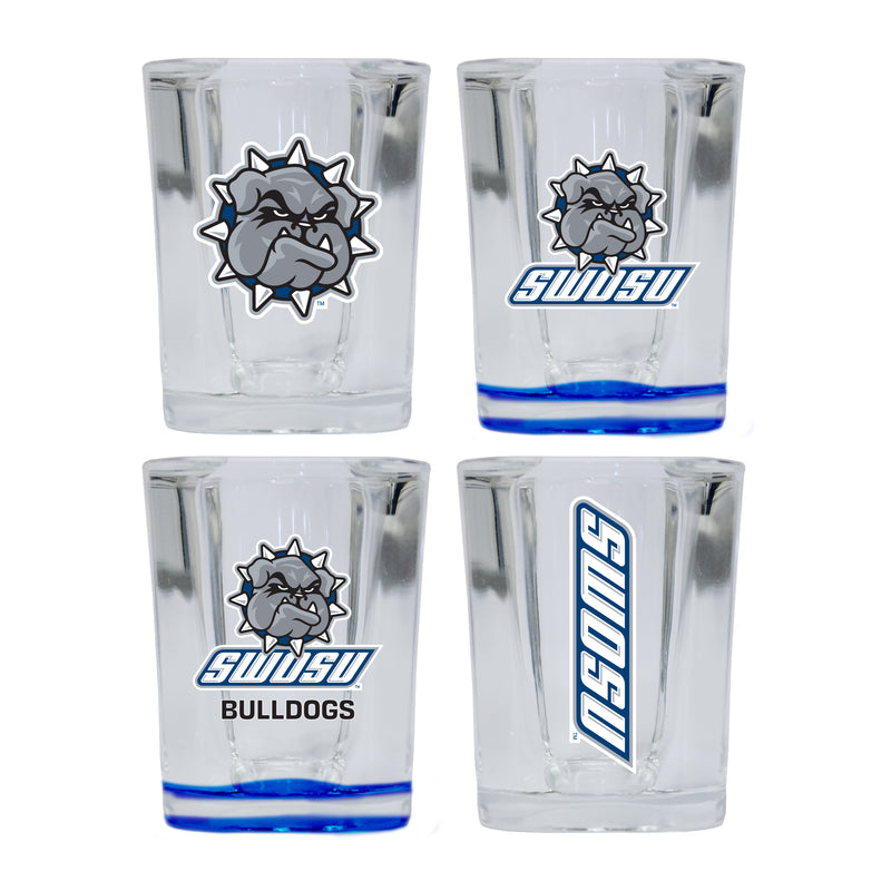 Southwestern Oklahoma State University Set of 4 Shot Glasses with School Design, Officially Licensed Glassware