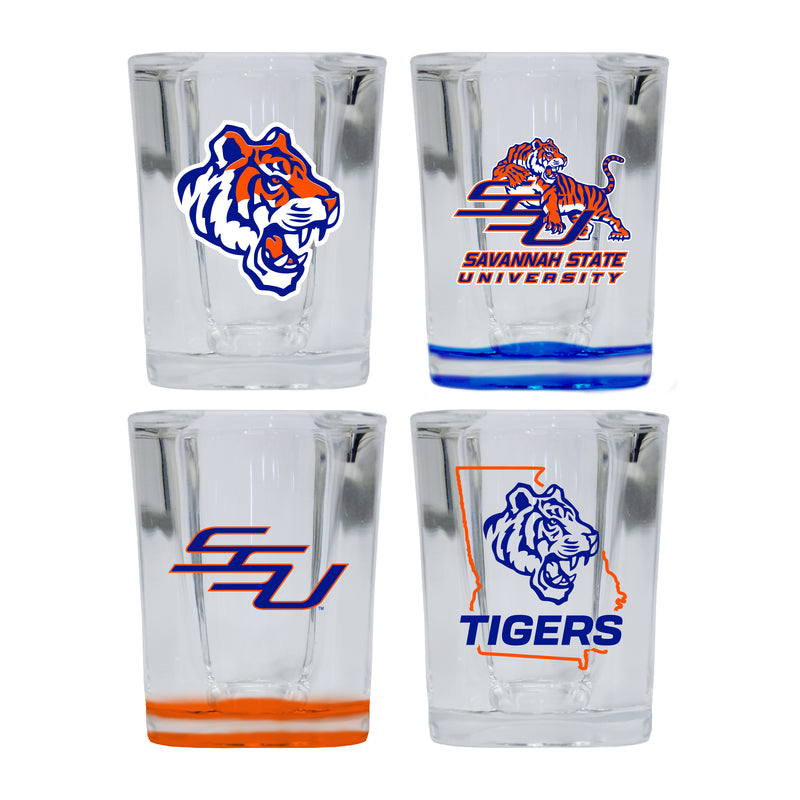 Savannah State University Set of 4 Shot Glasses with School Design, Officially Licensed Glassware