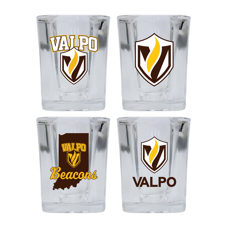 Valparaiso University Set of 4 Shot Glasses with School Design, Officially Licensed Glassware