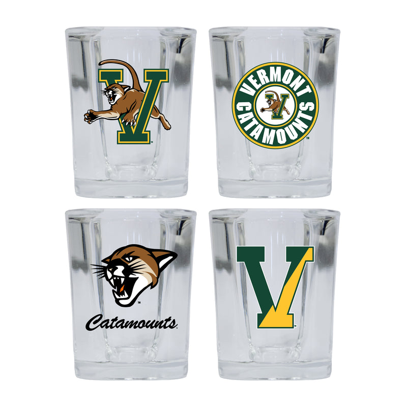 Vermont Catamounts Set of 4 Shot Glasses with School Design, Officially Licensed Glassware