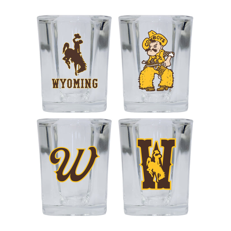 University of Wyoming Set of 4 Shot Glasses with School Design, Officially Licensed Glassware