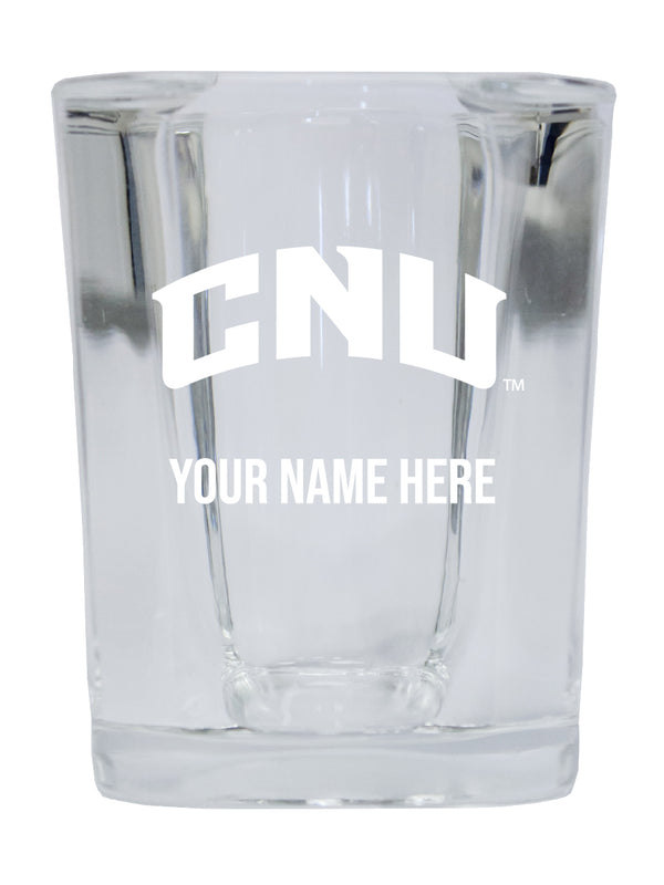 Christopher Newport Captains Customizable 2 Ounce Engraved Shot Glass Square Officially Licensed Collegiate Product Single Unit
