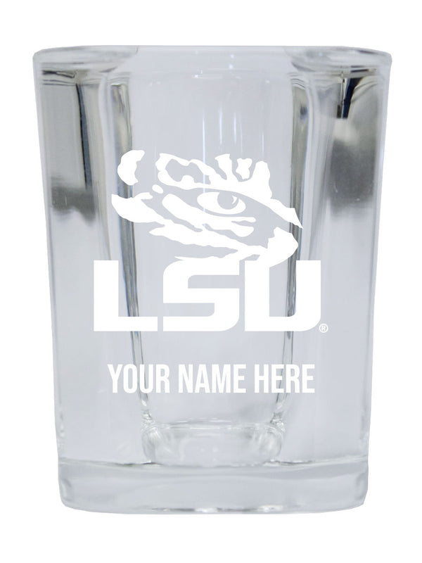 LSU Tigers Customizable 2 Ounce Engraved Shot Glass Square Officially Licensed