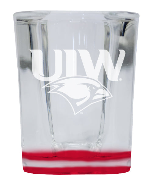 Incarnate Word Cardinals 2 Ounce Engraved Shot Glass Square Red Base Officially Licensed Collegiate Product 4-Pack