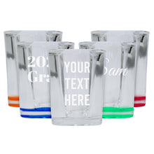 Load image into Gallery viewer, Customizable Engraved Etched 2oz Square Shot Glass Personalized with Custom Text or Name
